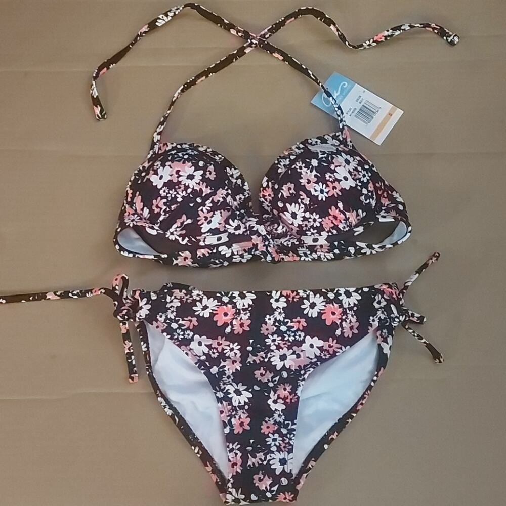 California Waves Floral PushUp Bikini S Swimwear Coquette Girl Cottagecore Vacay